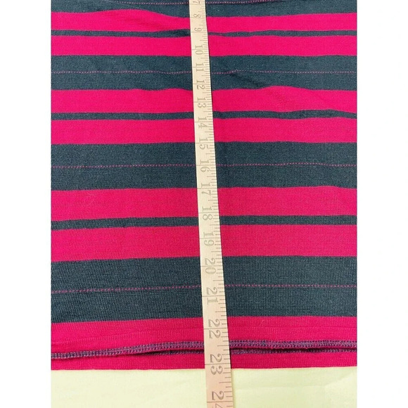 Talbots 100% Cotton Tunic Sweater Womens Sz L Knit Stripes Side Slit Purple Blue - Picture 8 of 8
